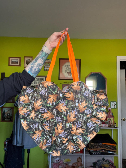 Heart Ruffle Camo Bag