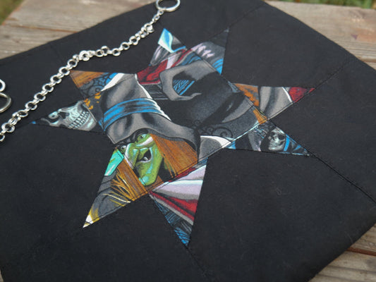 Halloween Star Block Quilted Cross Body Bag