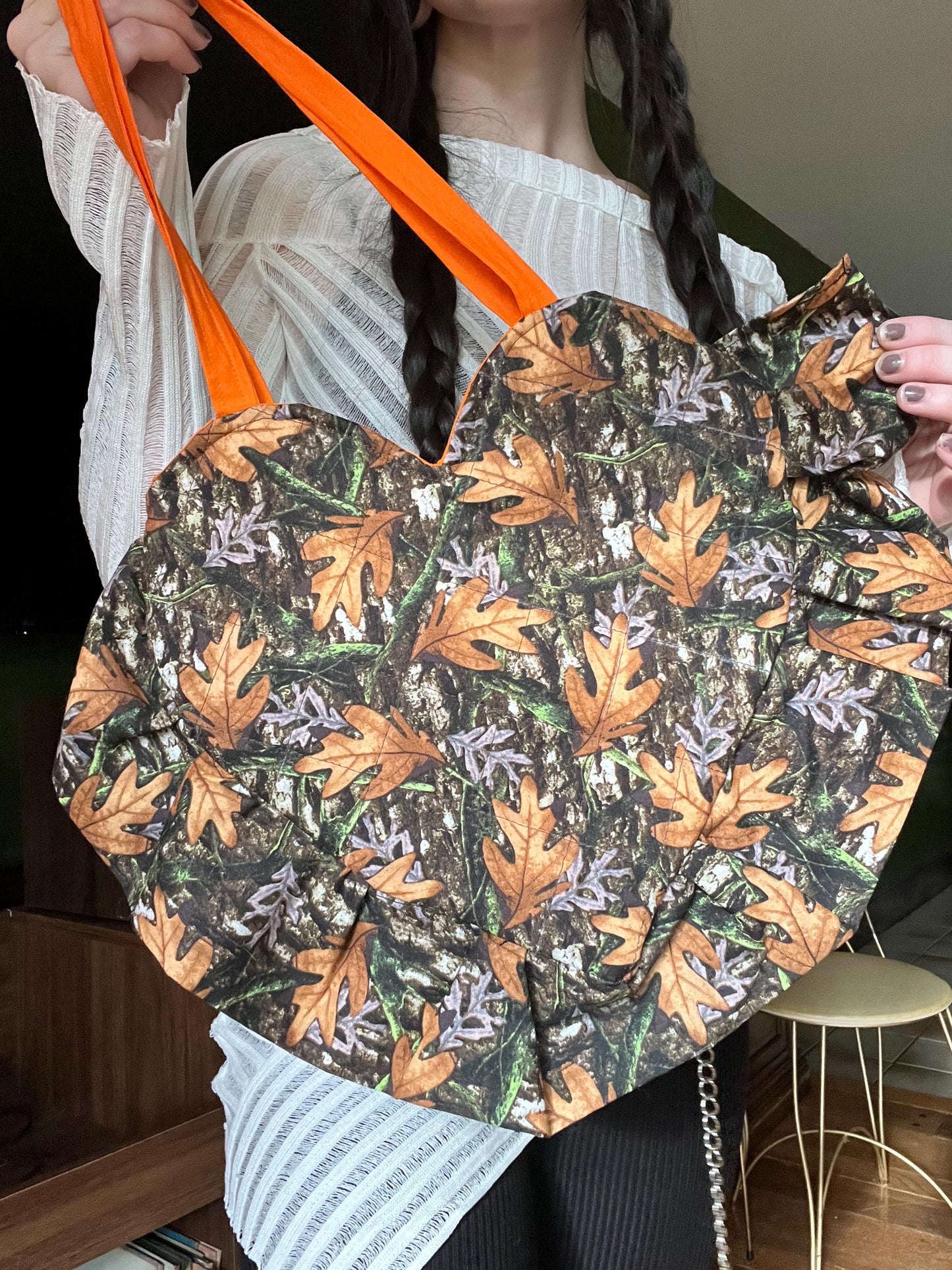 Heart Ruffle Camo Bag