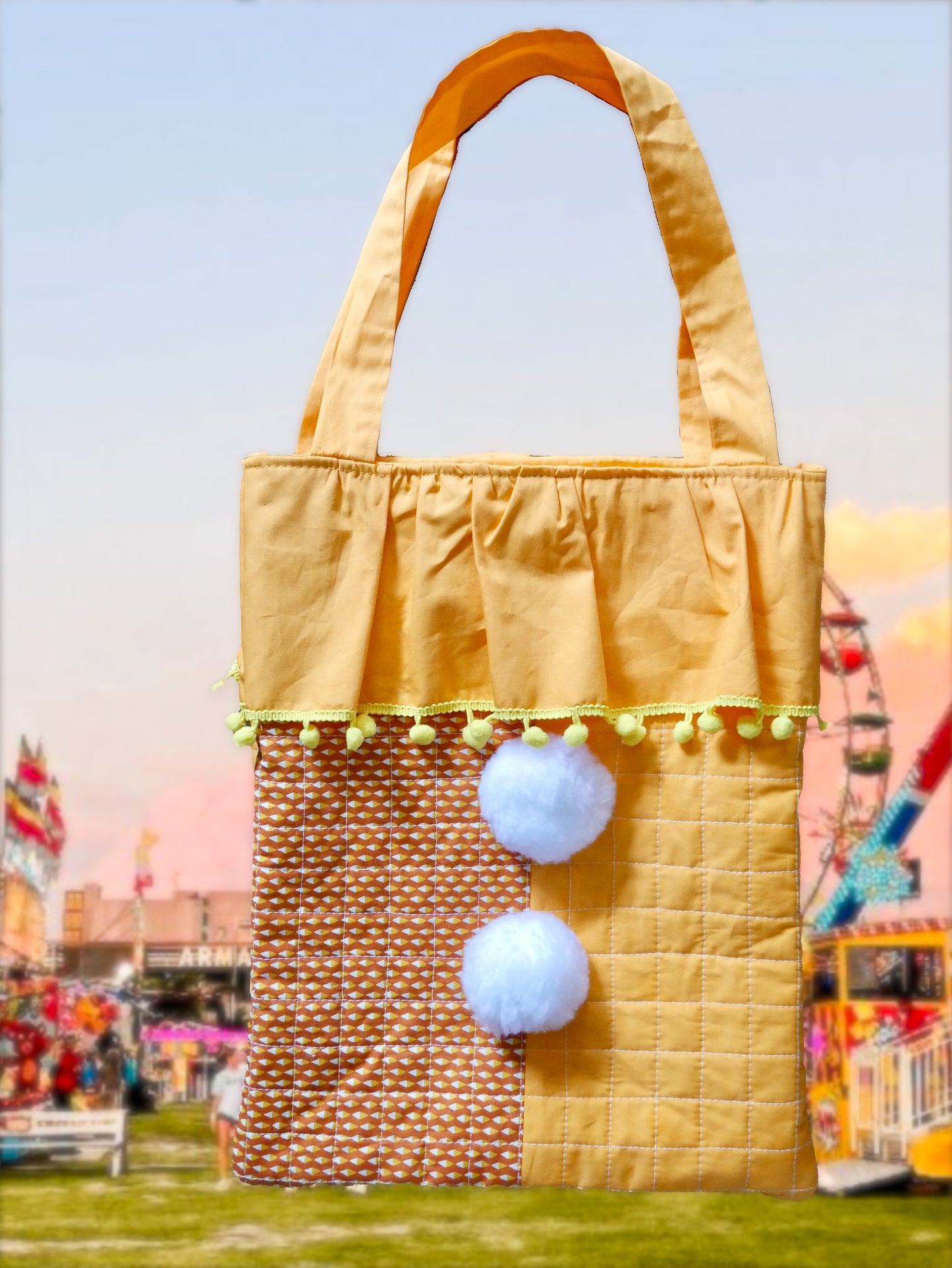 Whimsy Orange Creamsicle Clown Tote Bag