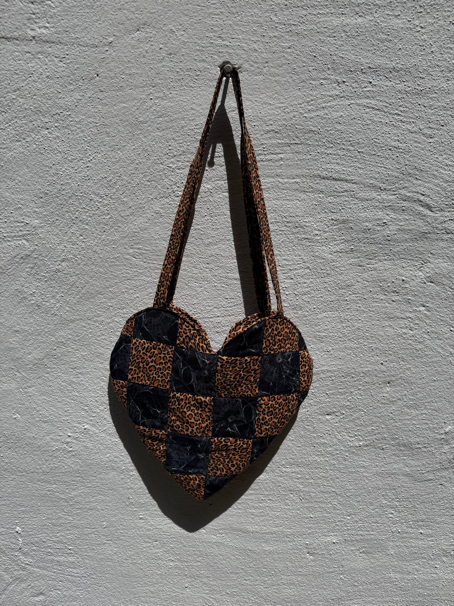 Leopard Print & Spiderweb Heart Tote