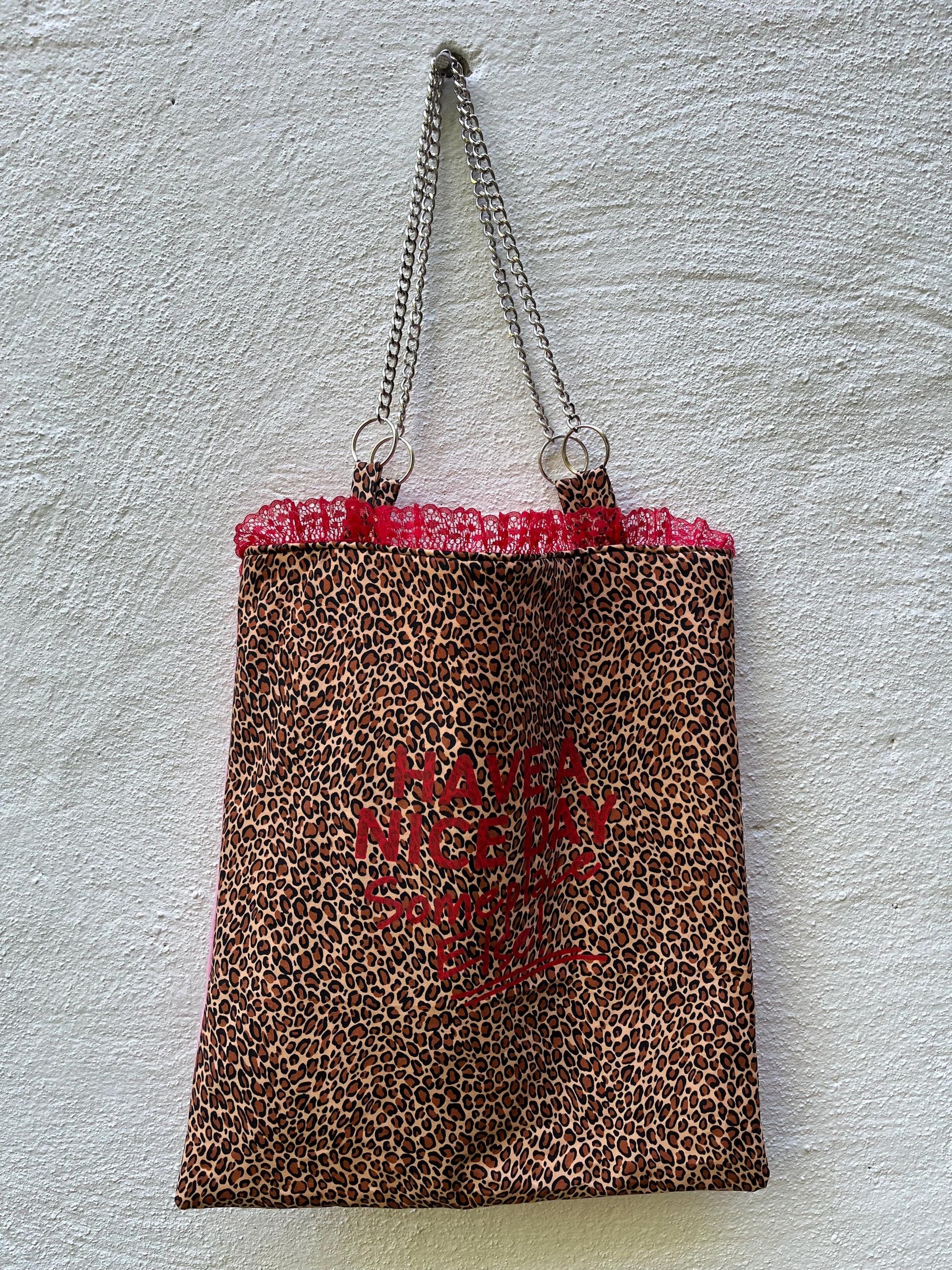 Have a Nice Day Leopard Tote Bag