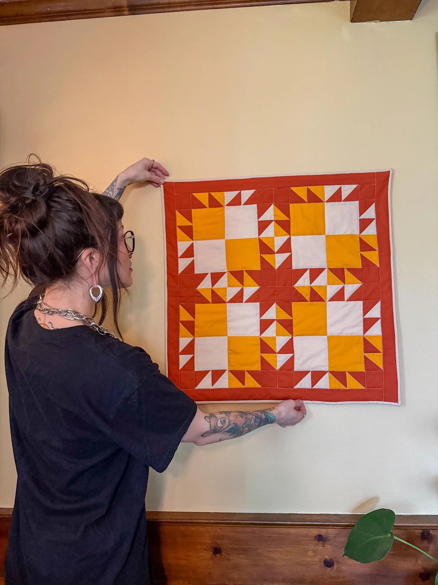 Three Color Quilt Wall Hanging